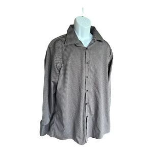 Mens Structure Pinstriped Button Down Dress Shirt - Sz XL Fitted 17-17 1/2 32/33
